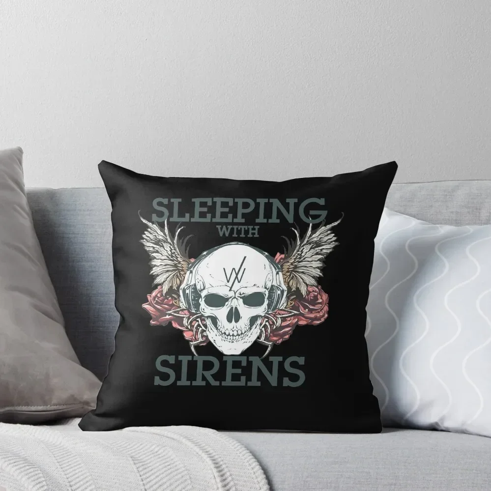 Mens Funny Sleeping With Sirens - Grunge Skull Gifts For Birthday Throw Pillow Marble Cushion Cover Luxury Pillow Case pillow