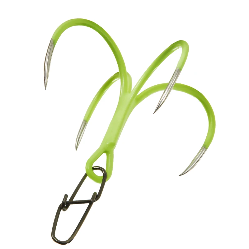 LUREHOLIC 18# 4pcs Glow Quatro Hook with Quick Snap High Carbon Sea Fishing Saltwater for Belt Fish Super Strong Super Anti Rust