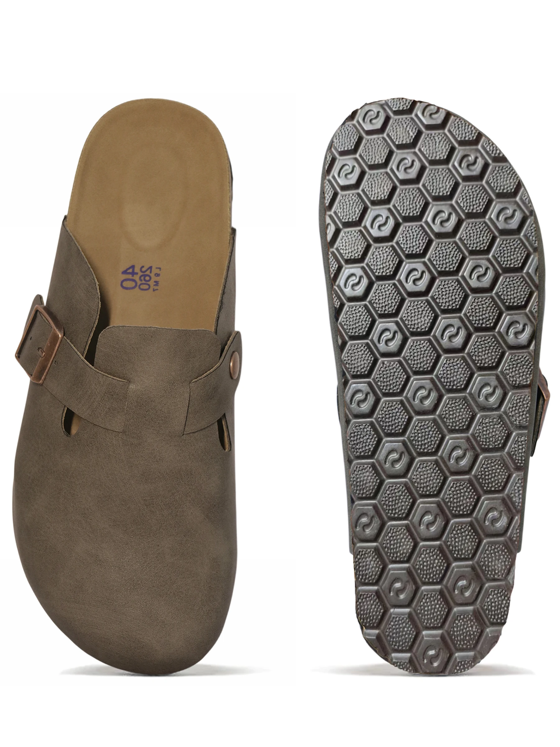 Women's Genuine Leather Waterproof Mule Sandals With Adjustable Strap_voghion.com
