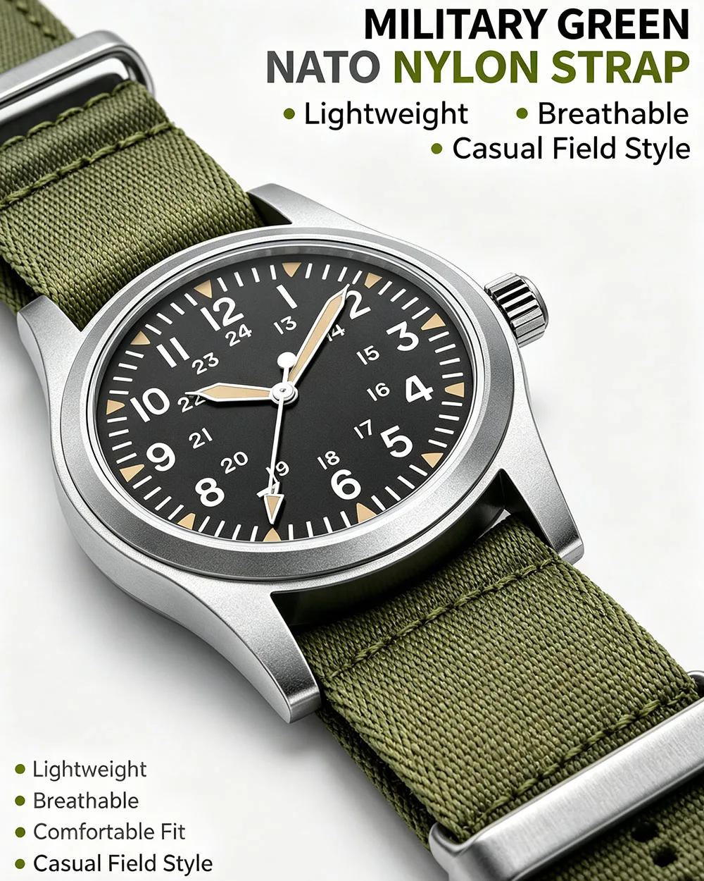 MILITREK 2025 Neue Militäruhr 37mm VH31 Herren Quarzuhr AR Saphir Edelstahl Wasserdicht 10Bar Leuchtend C3 Reloj Hombre – Detail 6