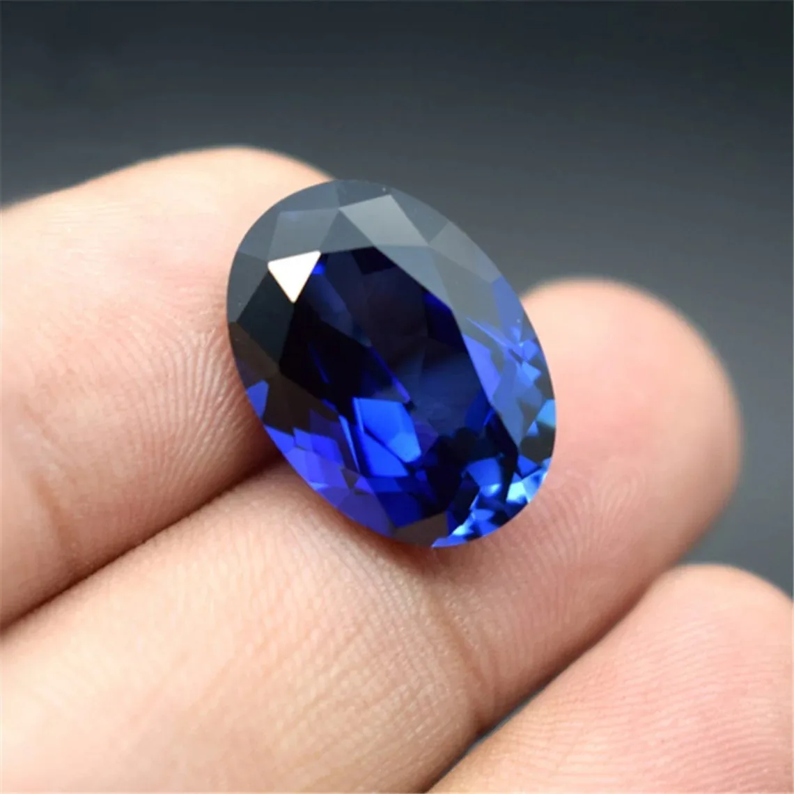 Royal Blue Sapphire Oval Shape Faceted Gemstone LAB CREARED BLUE SPINEL 113# Multiple Sizes to Choose For Jewelry Making