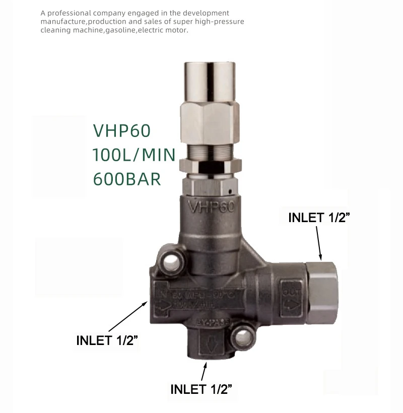 Pump Flow Control Regulator 600 bar Pressure Washer Unloader Pressure Relief Valve Safety