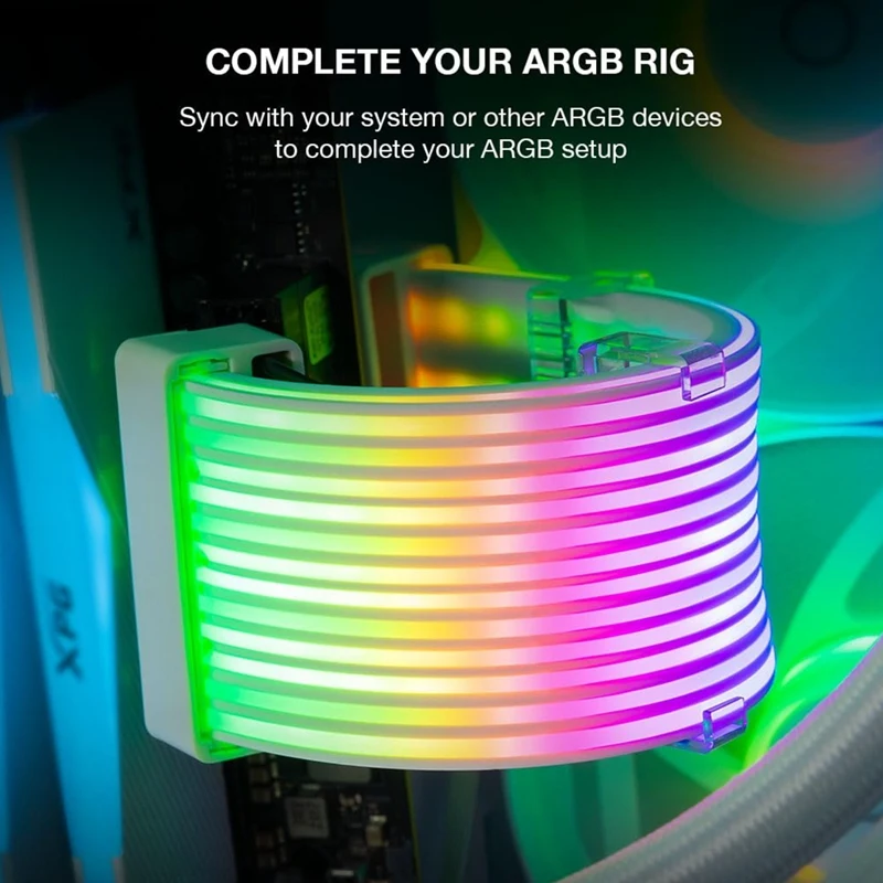 شريط إضاءة MAKE-PC RGB، كابل تمديد PSU، مجموعة شريط إضاءة LED لوحدة معالجة الرسومات وكابلات الكمبيوتر اللوحة الأم، مزامنة ARGB 5V 3 Pin