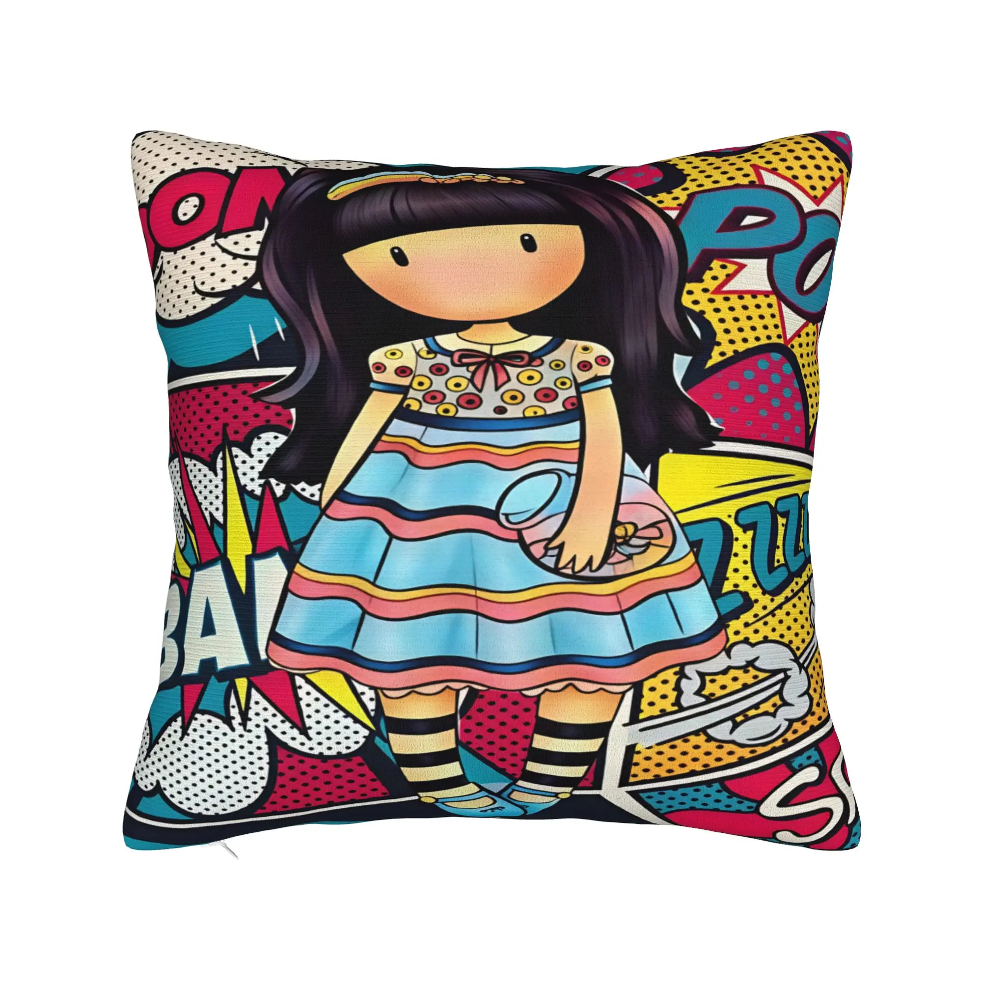 Pillow Case Cartoon Girl Santoro Gorjuss Square  Pillow Cover For Sofa Home Decor Funny Pillowcases