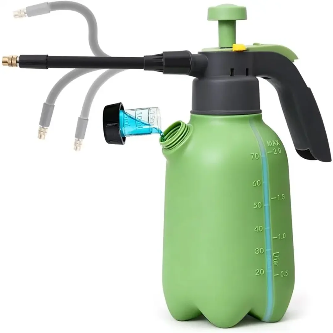 Sprayer With Flexible Adjustable Nozzle, 1/2 Gallon Pump Hand Pump Pressure Sprayers Including Built-In Measuring Cup
