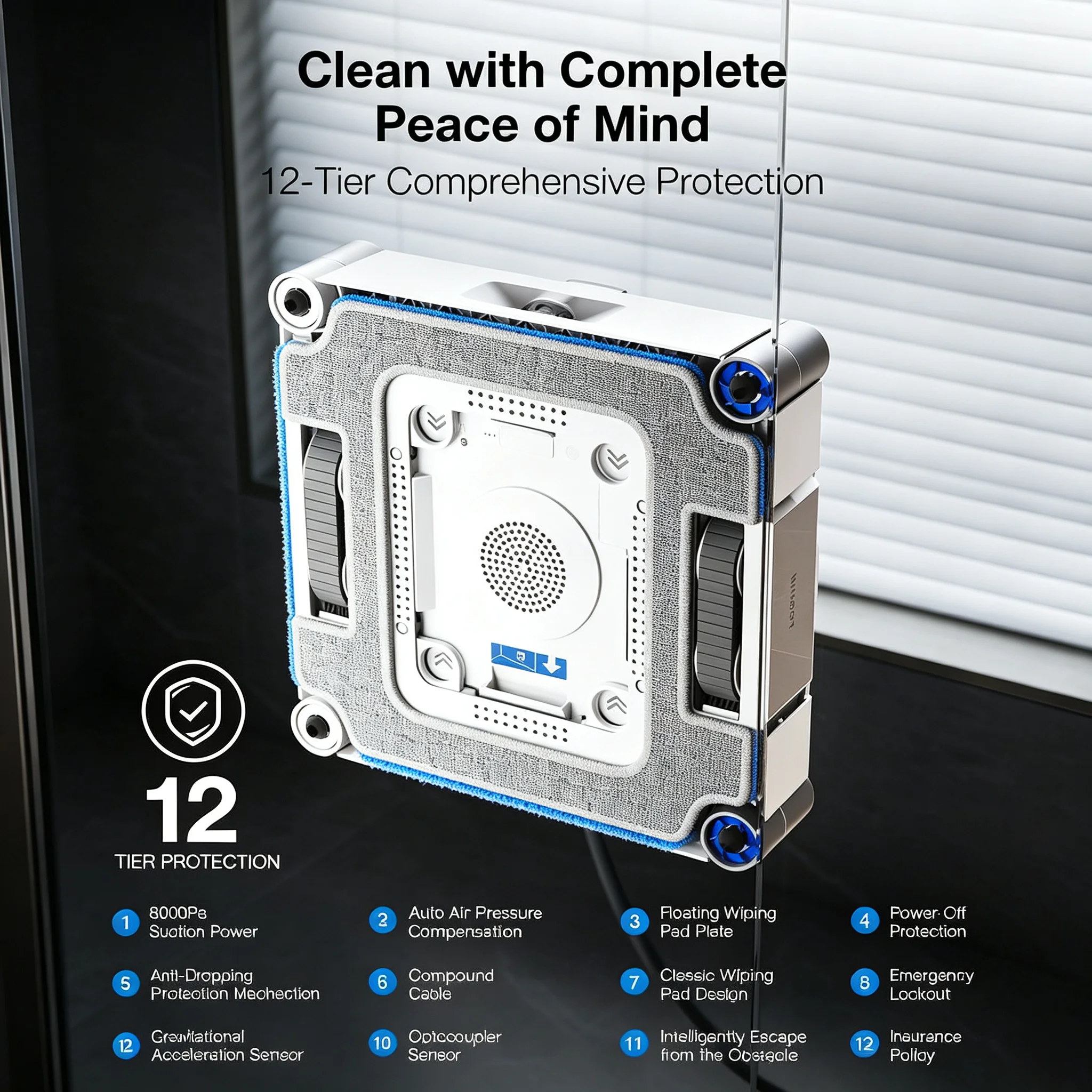 Original ECOVACS Water Jet Window Cleaning Robot W3 Omni Automatic Cleaning Cloth Base Station - Window Cleaning Magic Tool