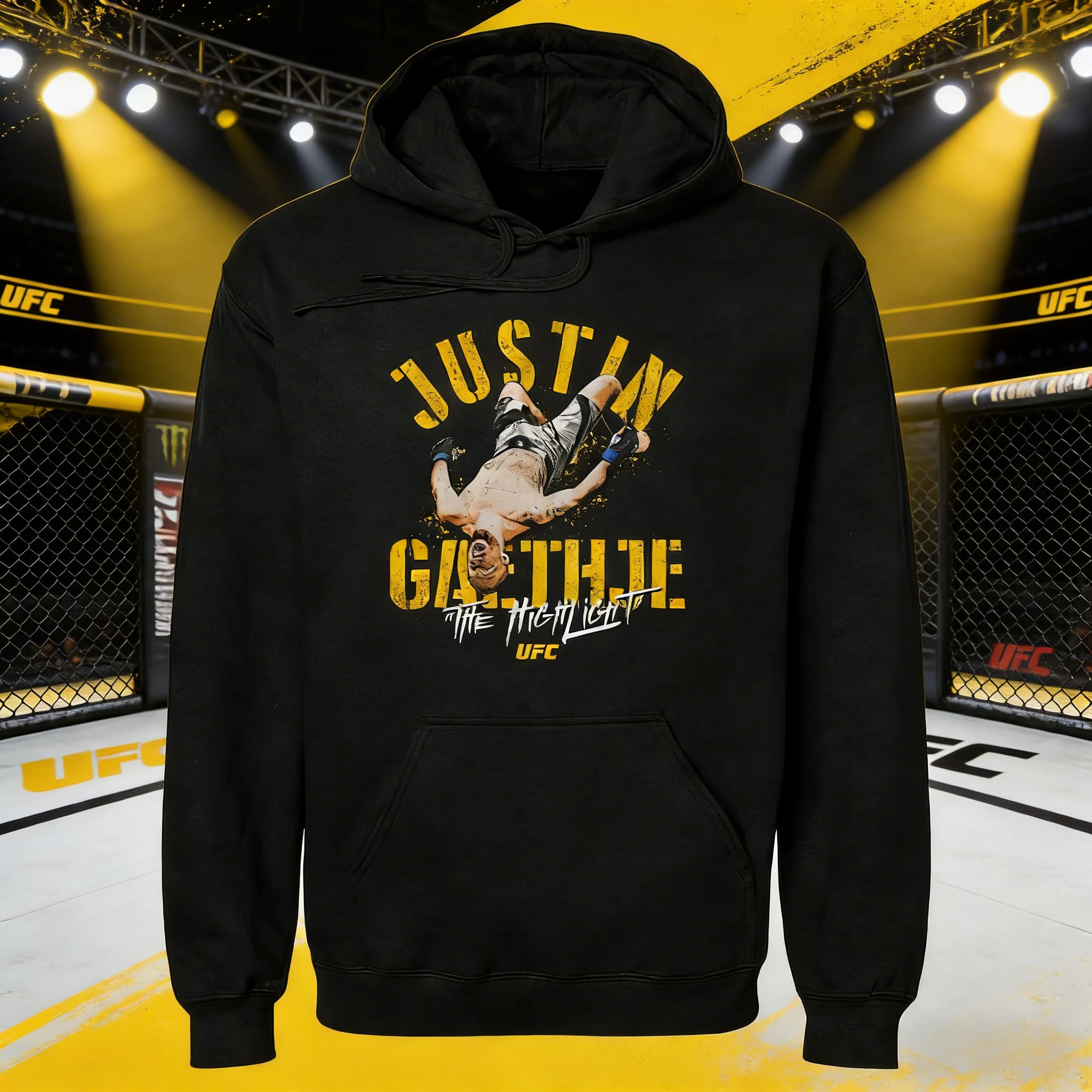 

Осень/зима 2026, UFC Justin Gaethje, боевая толстовка с рисунком, женская модная свободная повседневная хлопковая теплая толстовка, пальто унисекс