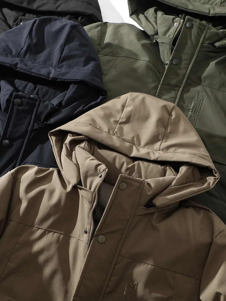 Heren Winter Casual Outdoor Winddicht Waterbestendig Warm Katoen Jaet Capuchon Rits Decoratie Polyestervezel Vuljas