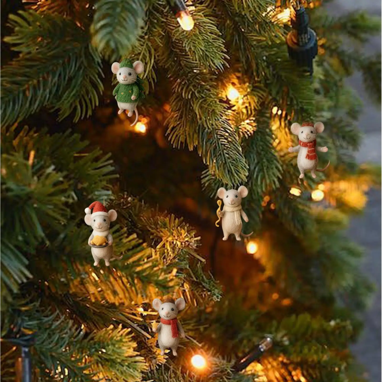 عيد الميلاد الفئران تقويم القدوم زخرفة الاكريليك 24 يوما العد التنازلي ديكور الشتاء عطلة المعلقات المعلقة لفروع شجرة #3