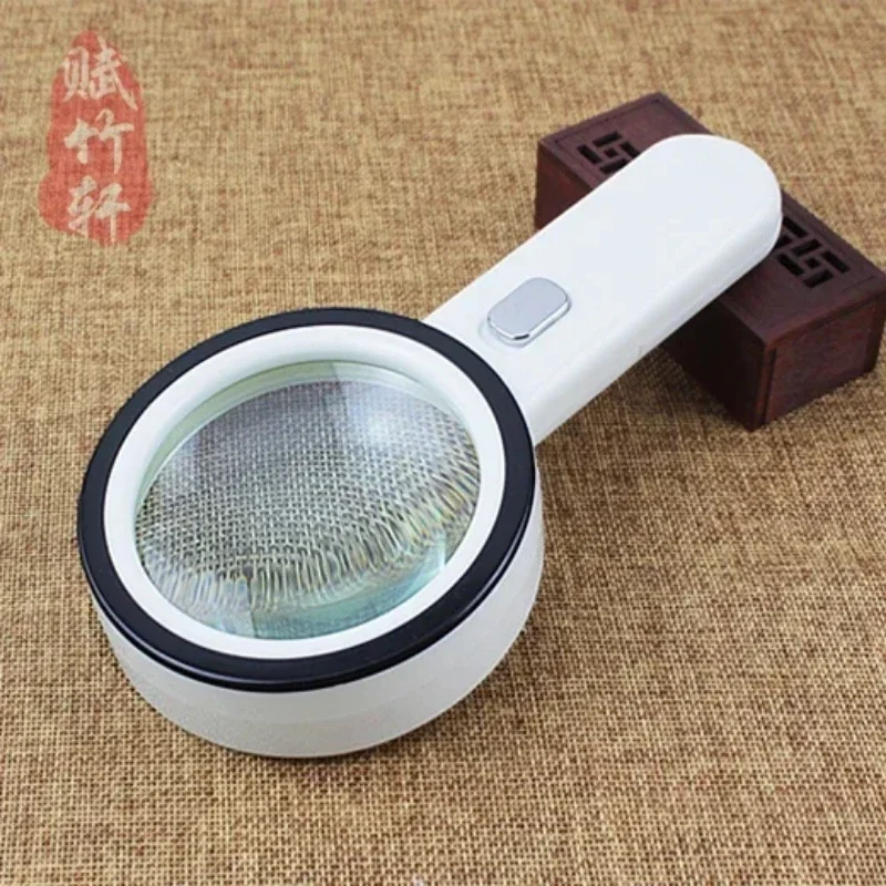 

Handheld Illuminated HD Double Lens Reading Magnifier Magnifying Glass with LED Lights UV Light Jewelry Loupe 10x