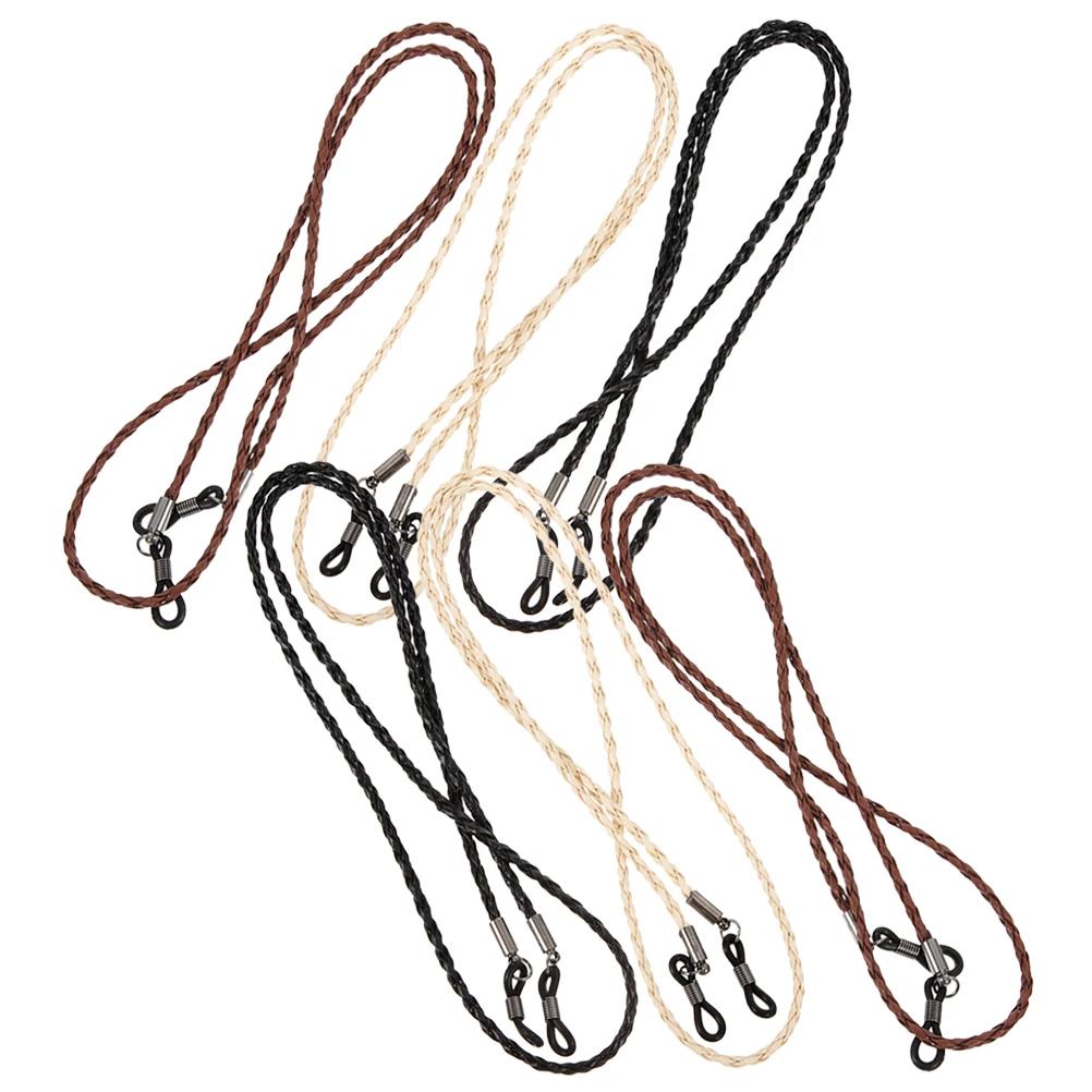 

6pcs Eyeglass Retainer Cord Glasses Holder Classic Shape Color Non Deform Easy Use Sports Lanyard Black Brown Beige
