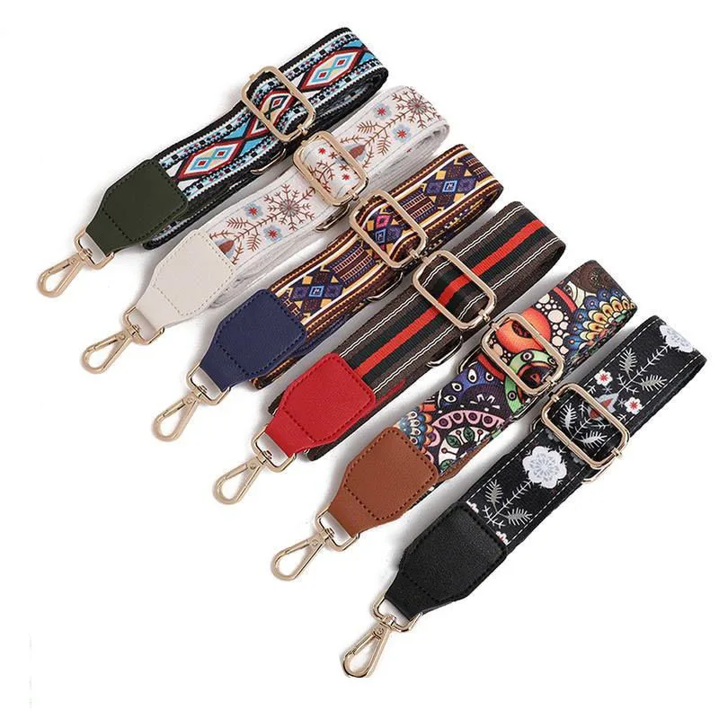 Bag Straps Wide Shoulder Strap Stylish Ethnic Style Handle Bag Strap For Women bag Removable Adjustable DIY Shoulder Accessories