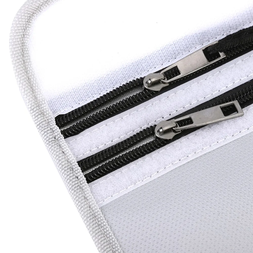 27x17.5cm Fireproof Bag Fireproof Moistureproof Fireproof Storage Bag Vertical Double-zipper Moistureproof Bag Asset Protection