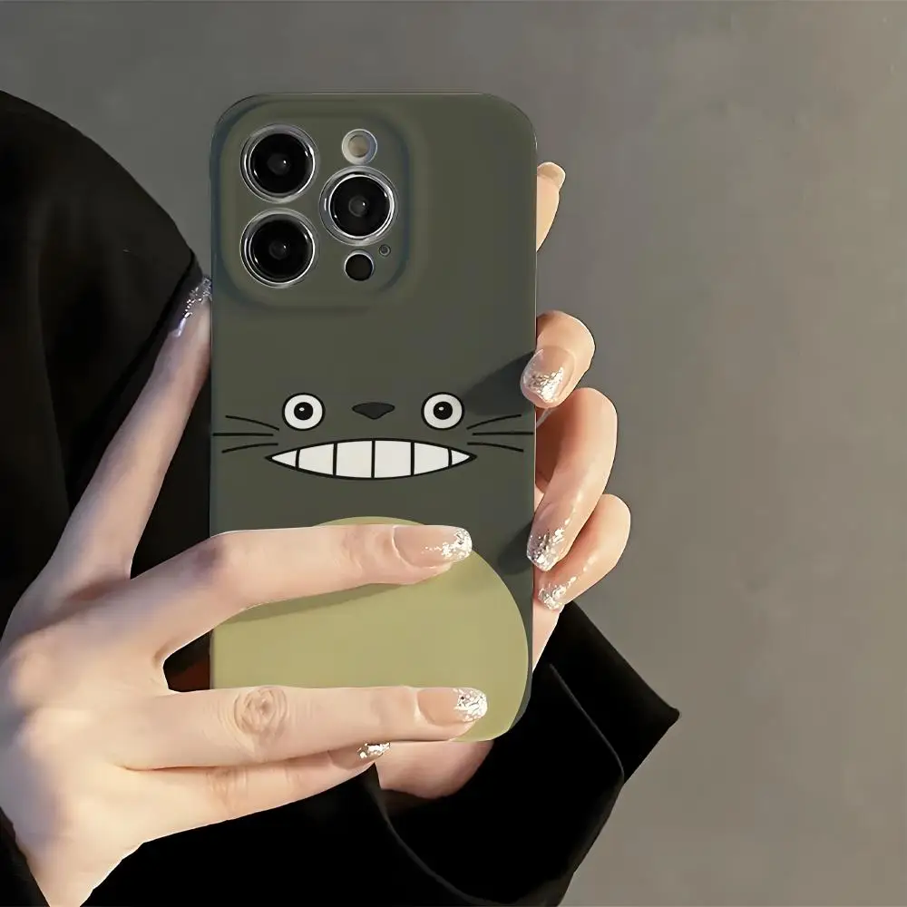 

T-TotoroS Phone Case Film Korean INS for iPhone 16 15 14 13 12 11 Pro Max Plus Luxury Cover