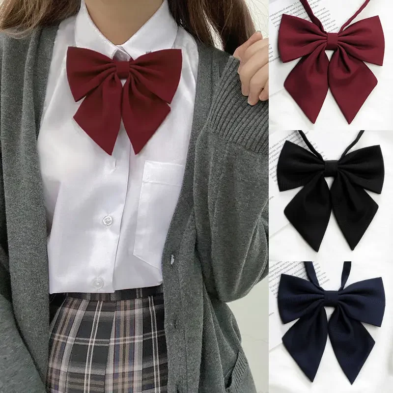 Camisas das mulheres Laços JK Uniforme Menina Escola Festa de Casamento Laços Bowknot Preto Clássico Borboleta Nó Ternos Cosplay Acessórios