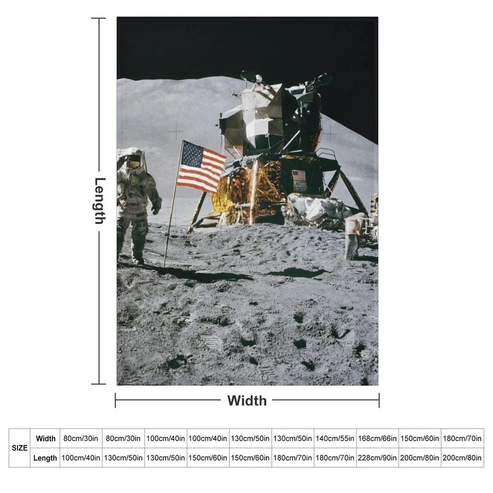 Apollo 15 Mission Photo Throw Blanket couch cozy soft plush fuzzy picnic outdoor blanket