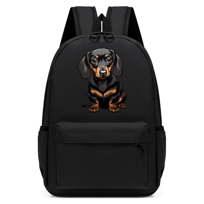 Cartoon Dachshund Dog Graphic School Bag para crianças, mochila infantil, mochila de estudante de jardim de infância, mochila, meninos, meninas, moda