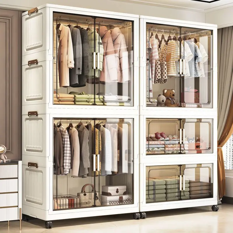 Foldable Rolling Storage Cabinet Multiple Layers for Snacks Clothes Toys Home Organization Kitchen Bedroom Closet Organizer