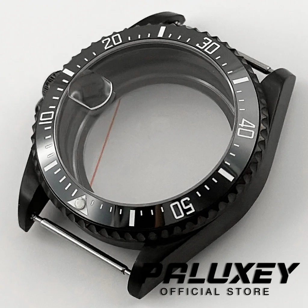 NH35 PVD Black 38MM SUB GMT Ceramic Insert Watch Case Fit NH34 NH35 NH36 NH38 ETA 2824 PT5000 Movement Watch Stainless Steel