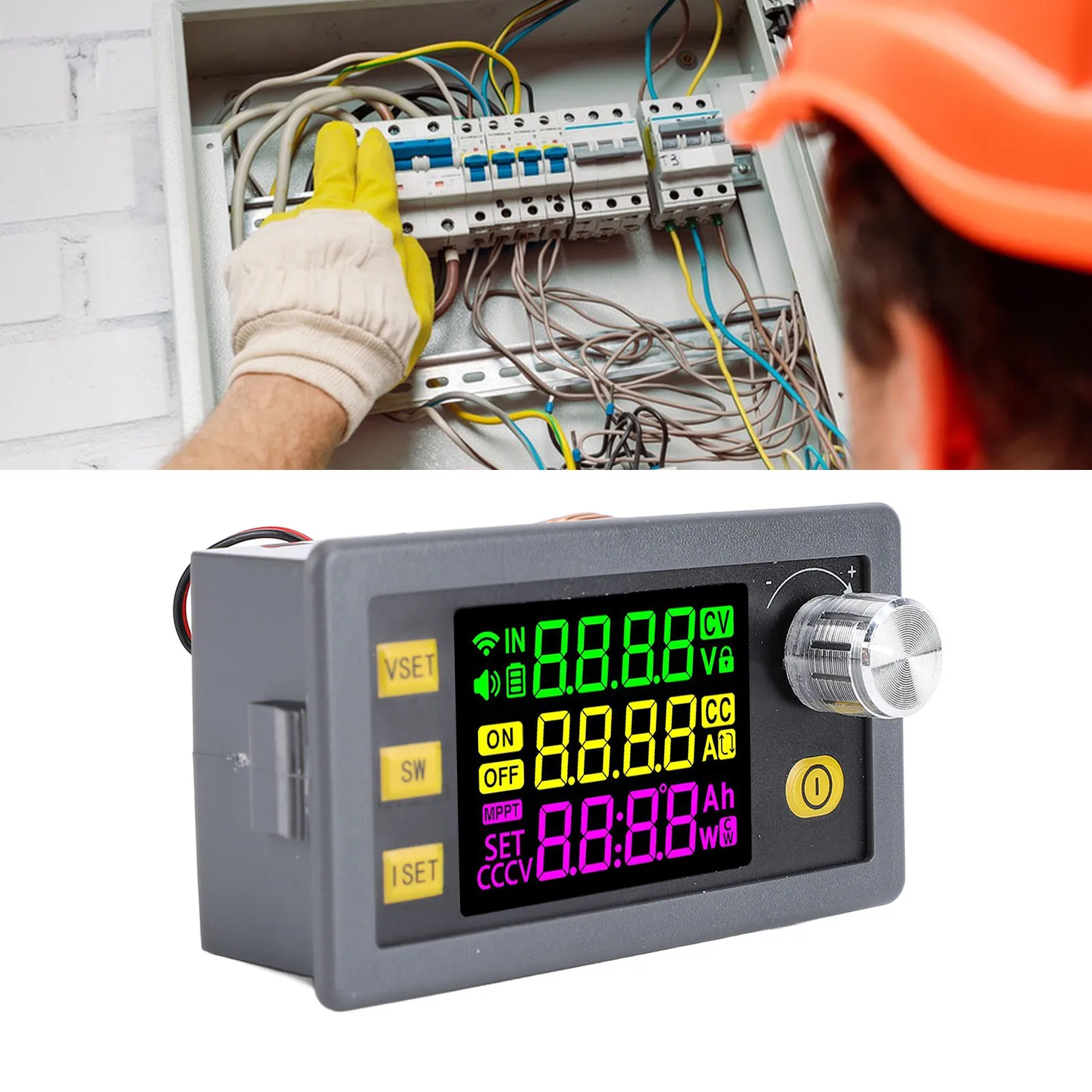 

Adjustable Voltage Converter Compact Powerful 6A 390W Output Adjustable Voltage Regulator 12-72V with Buzzer for Laboratory