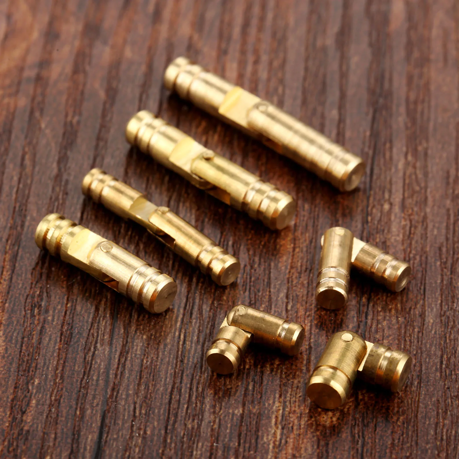 4Pcs Copper Invisible Concealed Barrel Hinge Jewelry Wood Boxes Cabinet Small Cases Miniature Barrel Hinges 4*15mm/5*19mm/5*30mm