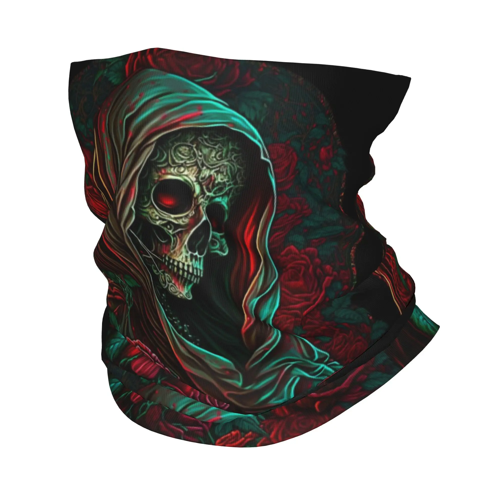 Santa Muerte Saint Death Goth Mexican Muertos Skull Bandana Neck Cover Printed Wrap Scarf Headband Outdoor Sports For Men Women