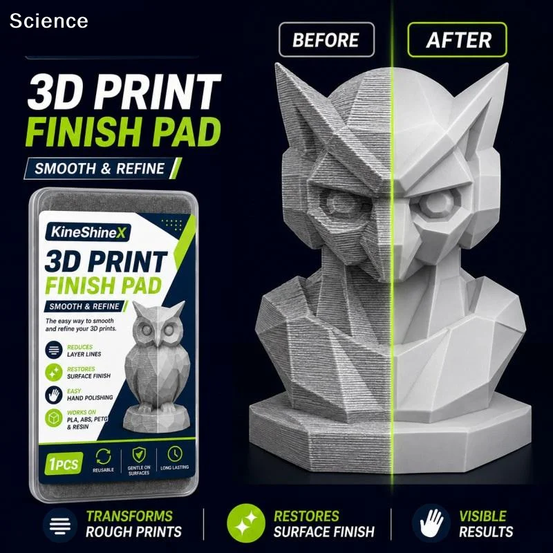 KineShineX 3D Print Finish Pad Layer Line Reduction Easy Hand Polishing For 3D Printing Hobbyists PLA ABS Resin Projects