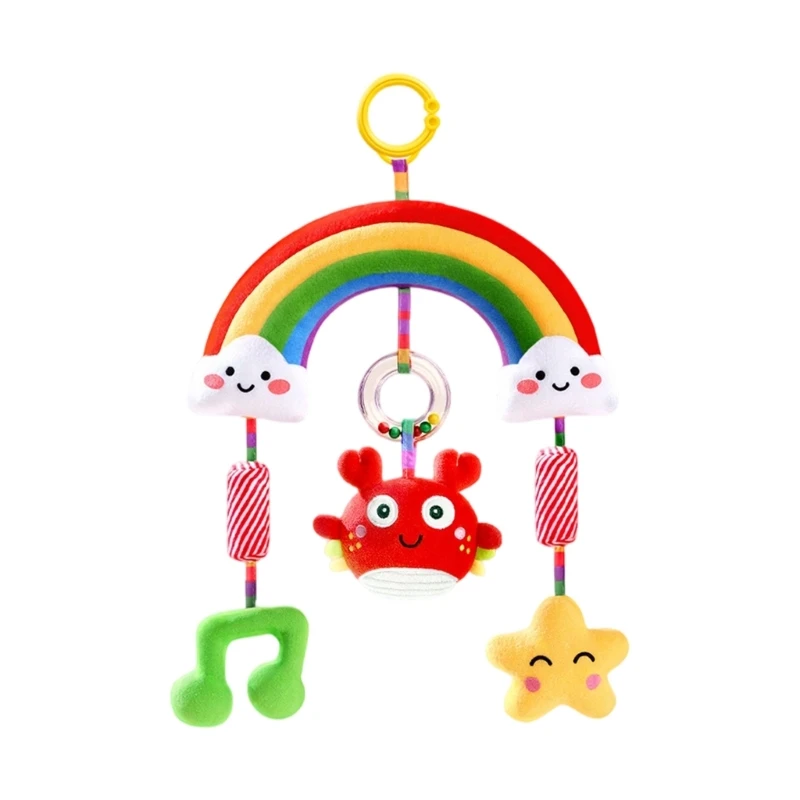 Culla mobile lenitiva arcobaleno sonaglio giocattolo accessori da appendere per seggiolino auto 15UB