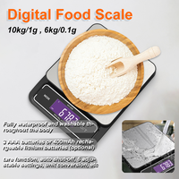 Kitchen Scale 6/10Kg Fully Waterproof Digital Food Scale Acccurate Gram Scale 0.1g/1g Coffee Electronic Scales Measuring Tools
