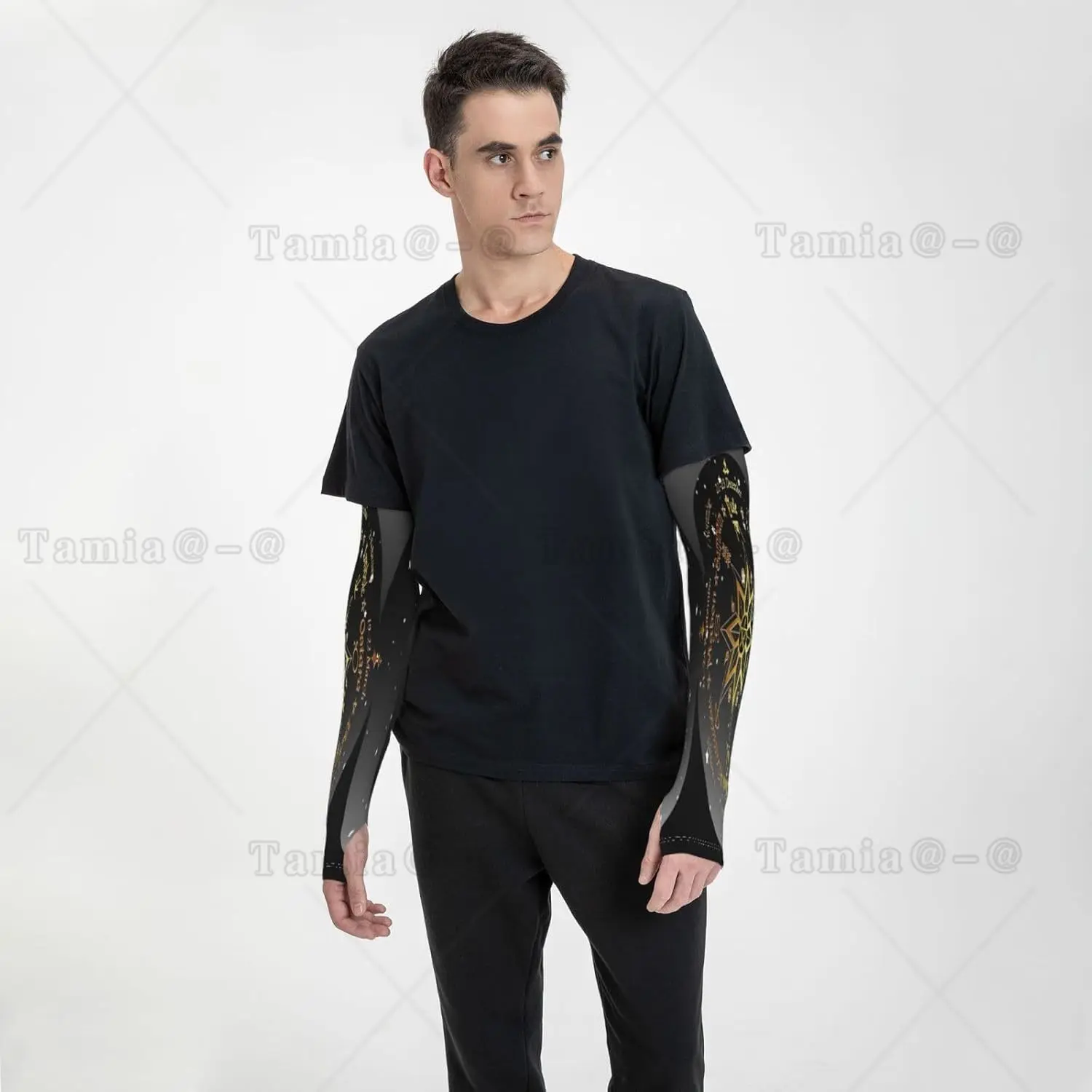 Triple Moon Pentagram Goddess Wiccan Arm Sleeves Uv Protection Sun Unisex Sport Ice Silk Sleeves