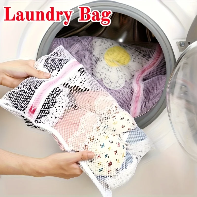 Heavy-Duty Laundry Bag with Zipper Closure - Mesh Washing Organizer for Clothes Delicates Travel Machine Washable Storage Bag