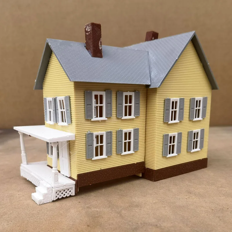 1set 1:87 Ho Scale Model Dwelling House American Style Courtyard Model Scale Kit Building Material Model Train Railway Layout