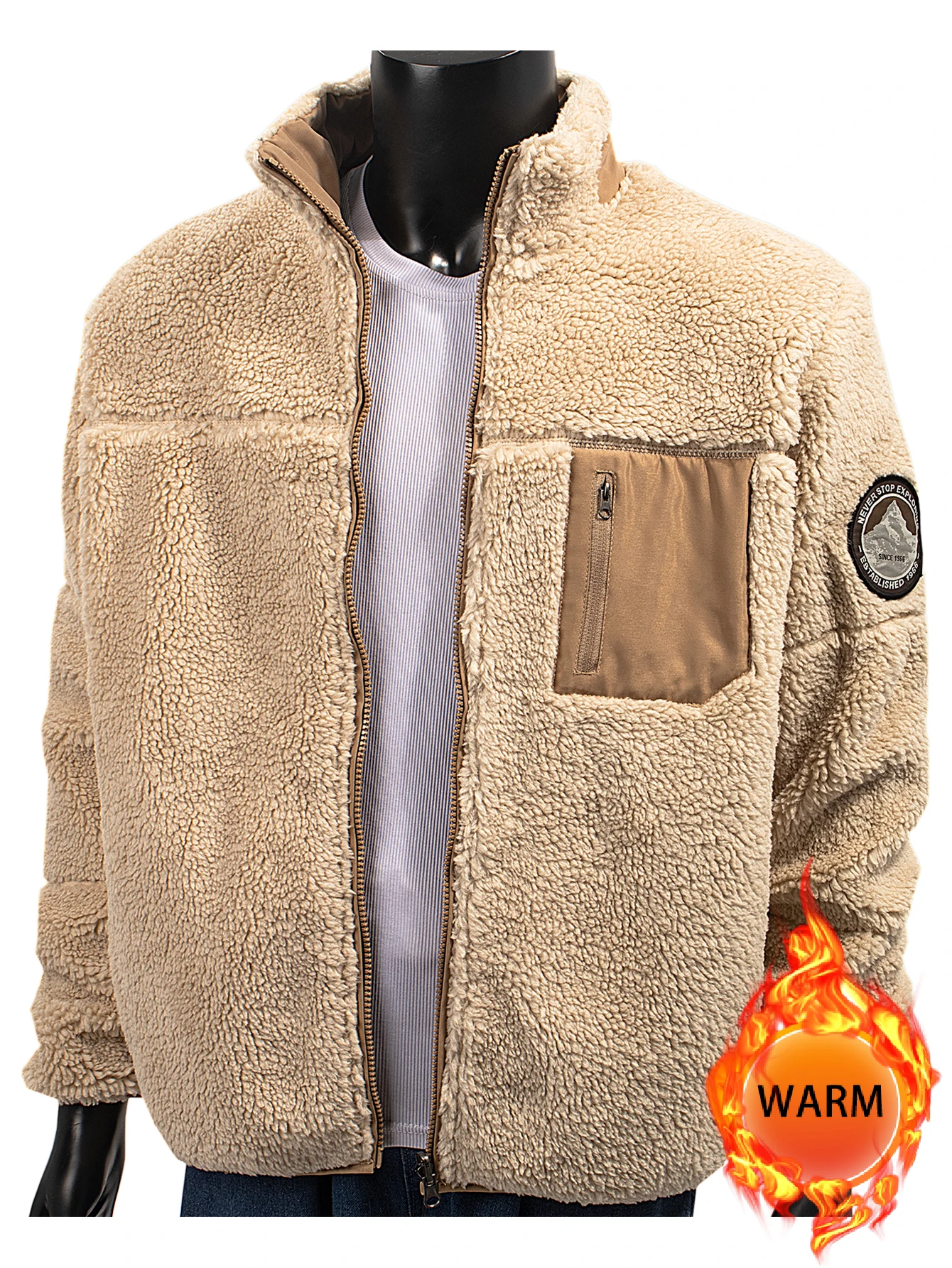 

Men's Fleece Jacket for Hiking & Adventure Warm Winter Clothing Casual Daily Wear Fashion Design Man Fur Coats