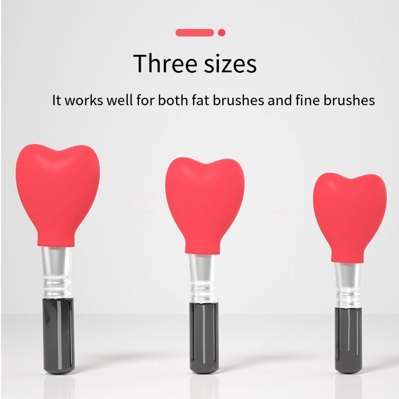 3 szt. Silikonowe osłonki ochronne na pędzle do makijażu, etui podróżne, osłonki ochronne na pędzle do podkładu, ochrona przed kurzem, narzędzia kosmetyczne dwufunkcyjne