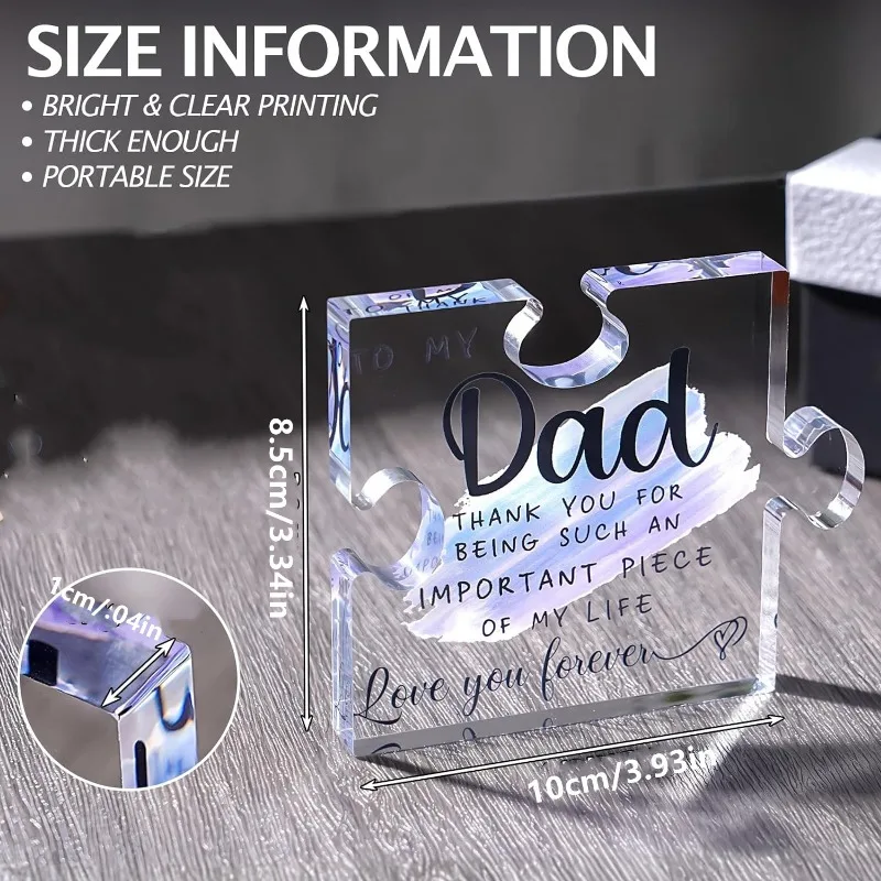 Dad Acrylic Block Puzzle – Father’s Day & Birthday Gift from Daughter & Son