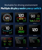 Updated P10-PRO OBD2 HUD With Russia Korean Language Smart Digital Meter On Board Computer Digital Speedometer Overspeed Alarm 6