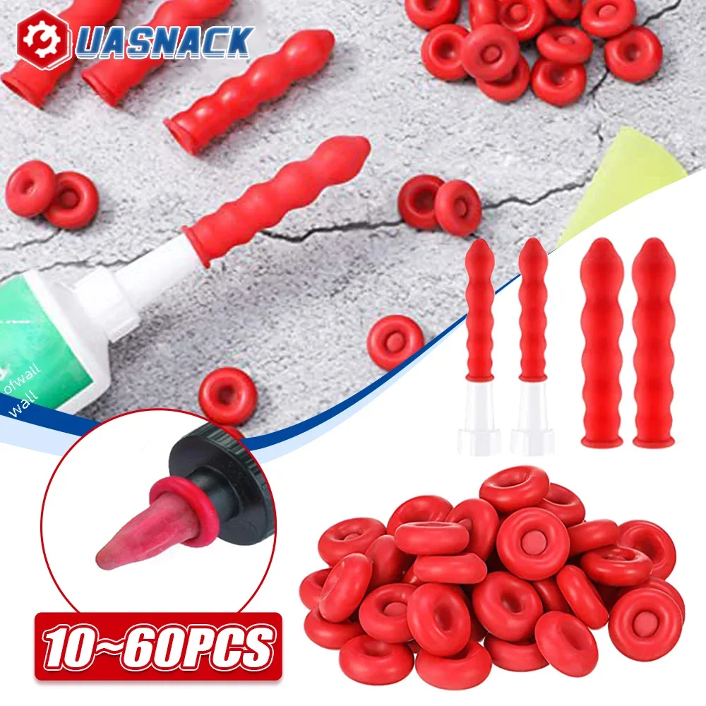 10-50pcs Caulking Gun Nozzles Cap Red Caulk Saving Cap Caulk Sealer Saver Open Caulking Tube for Sealing and Preserving Tools