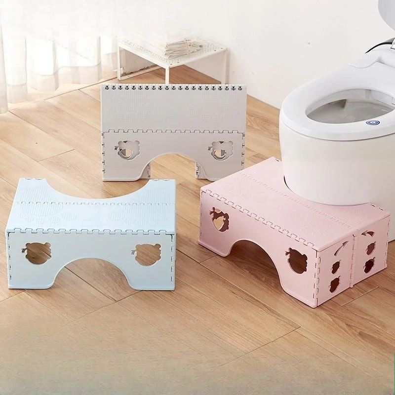 Folding Non Slip Toilet Stool for Adults Thickened Step Stool for Sitting or Squatting