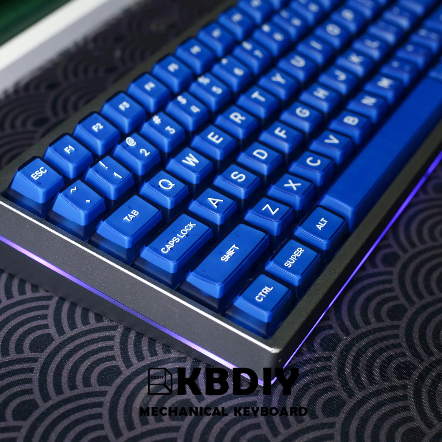 Imagem -03 - Kbdiy-sa Perfil Keycap para Teclado Mecânico Double Shot Klein Blue Iso Translúcido 142 Teclas Caps Personalizado