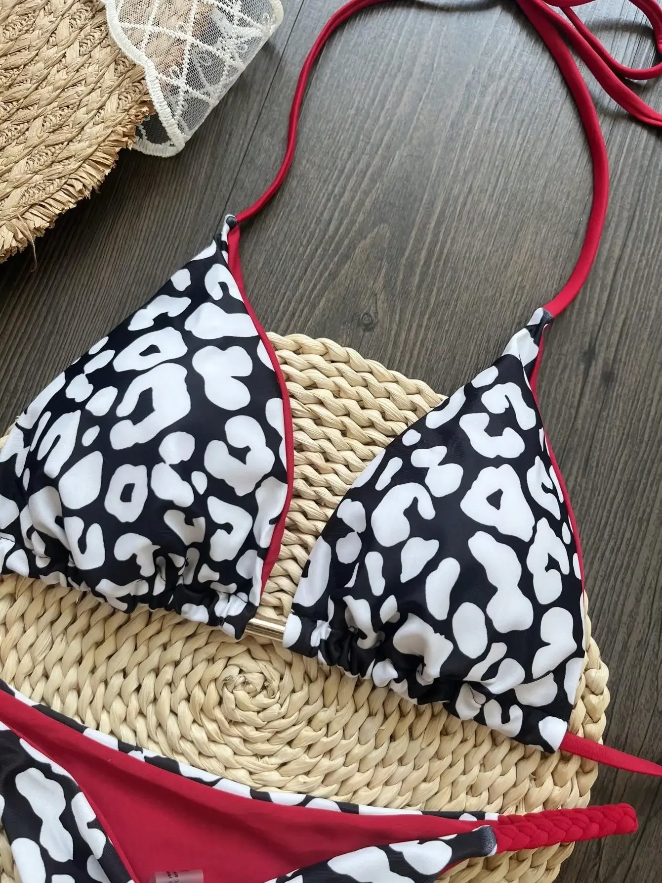 RUOTONSEPT 新しいセクシーなプリント包帯ビキニセット女性の水着ツーピース三角ホルター水着水着ブラジル Biquinis