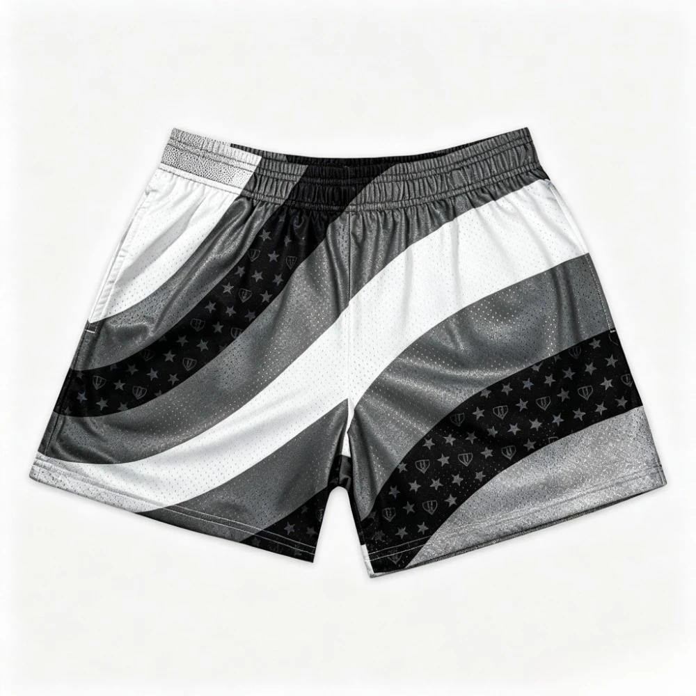 New American Retro American Flag Pattern 3D Print Breath Quick-Dry Men's Shorts Outdoor Street Fashion Beach Parent-child Shorts