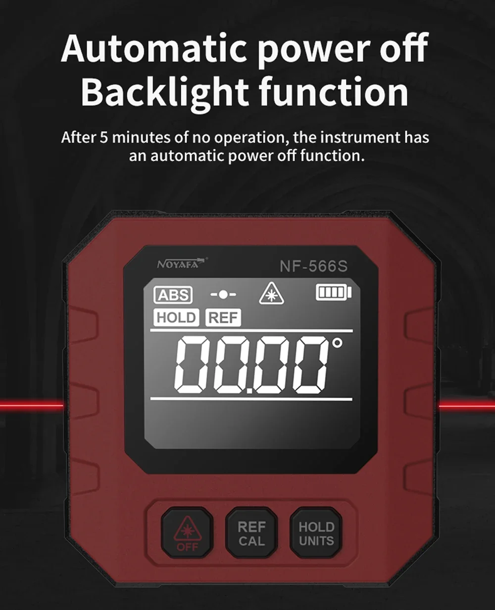 Noyafa Digital Inclinometer NF-566S Angle Protractor Mini Magnetic Spirit Level Precision Measurement Angle Gauge with Backlight