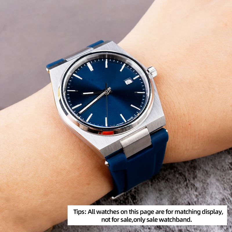 Men's Waterproof Silicone Watch Strap For Tissot 1853 Super Player Prx Series T137.410/407 Watch Band Raised Mouth Bracelet 12mm