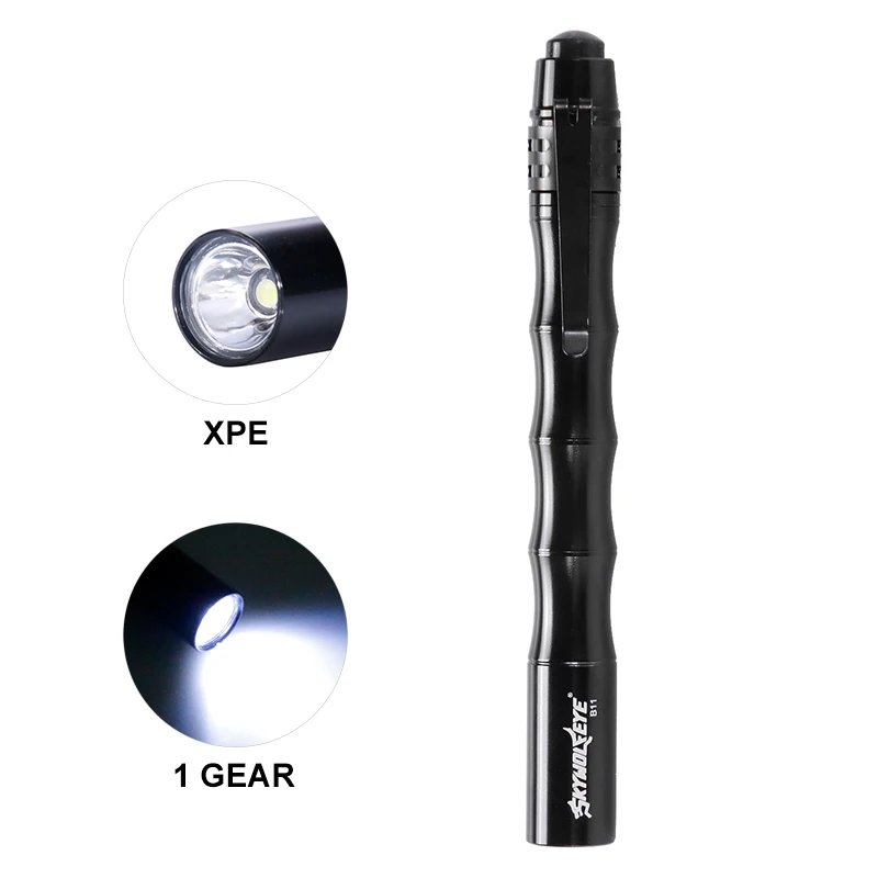 1 Pack Small Mini Flashlight AAA Ultra Bright LED Pen light Waterproof  Pocket Clip Tactical Torch Lamp (battery not included)