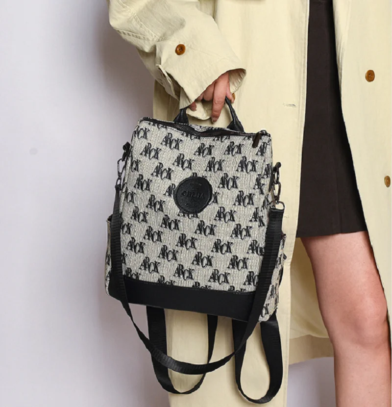New Fashion Letter Designer Soft Pu Leather Travel Backpacks Women's Casual Large Capacity Shoulder Bags Totes School Bag