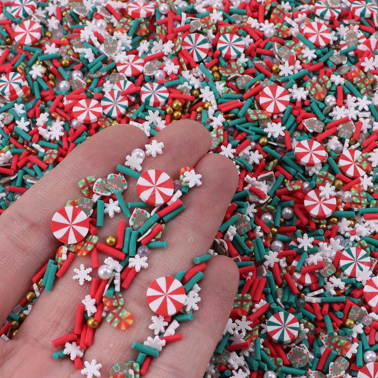 40 g Weihnachts-Polymer-Ton-Scheiben, Epoxidharz-Füller, niedliche Schneeflocke, Urlaub, Schleim, Materialien, DIY, Basteln, Maniküre-Zubehör – Detail 15