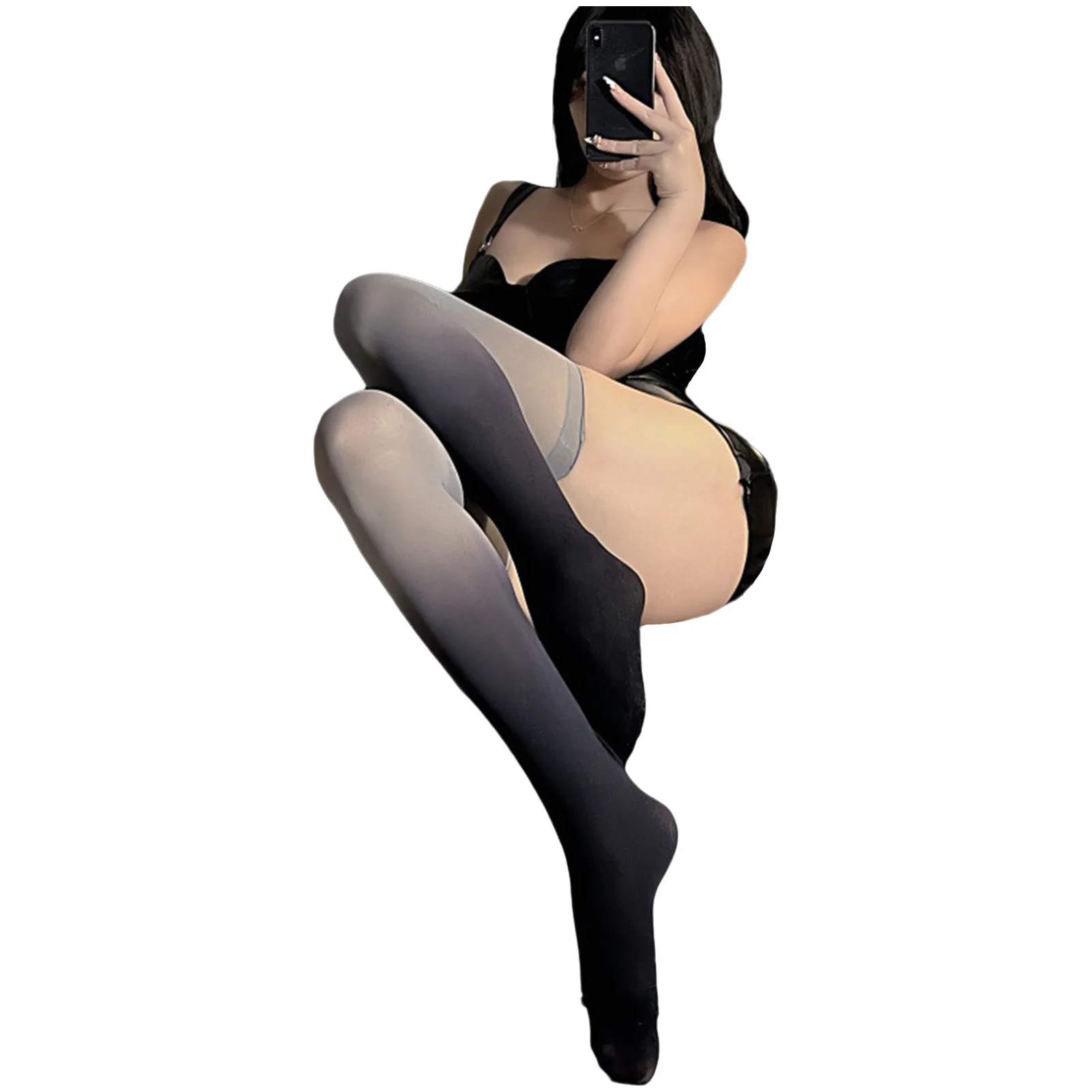 

Women Gradient Color Tights Long Stocking High Thigh Socks Party Cosplay Costume Leg Warmer Long Over The Knee Material Socks