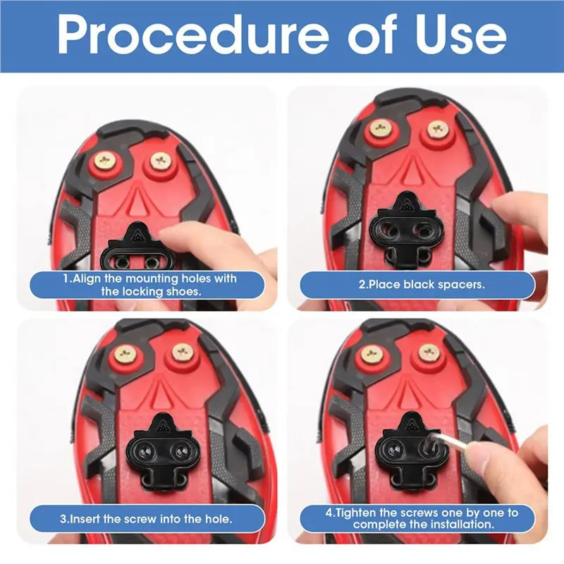 8X MTB Cleats For Shimano SH51 SPD Multi-Release Pedal Clips For Mountain Bike Shoes Cycling Bicycle Accessories Set view 2