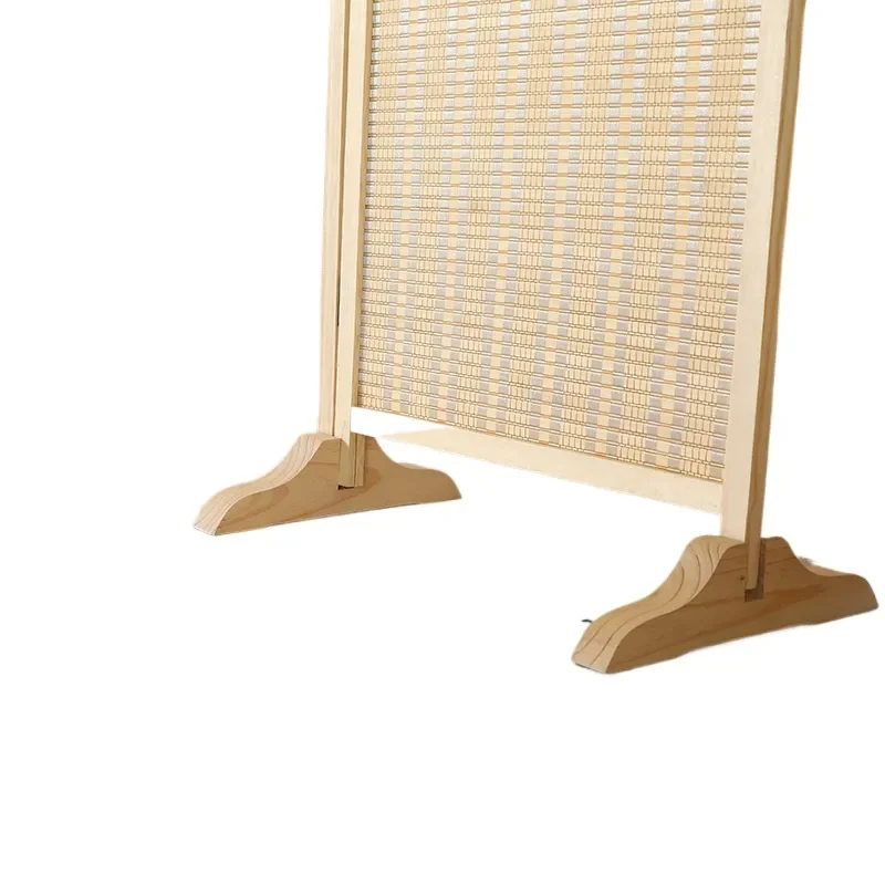 Foldable Bamboo Rattan Room Divider Screen Japanese Style Portable Partition for Office Hotel Porch Shoe Cabinet Area