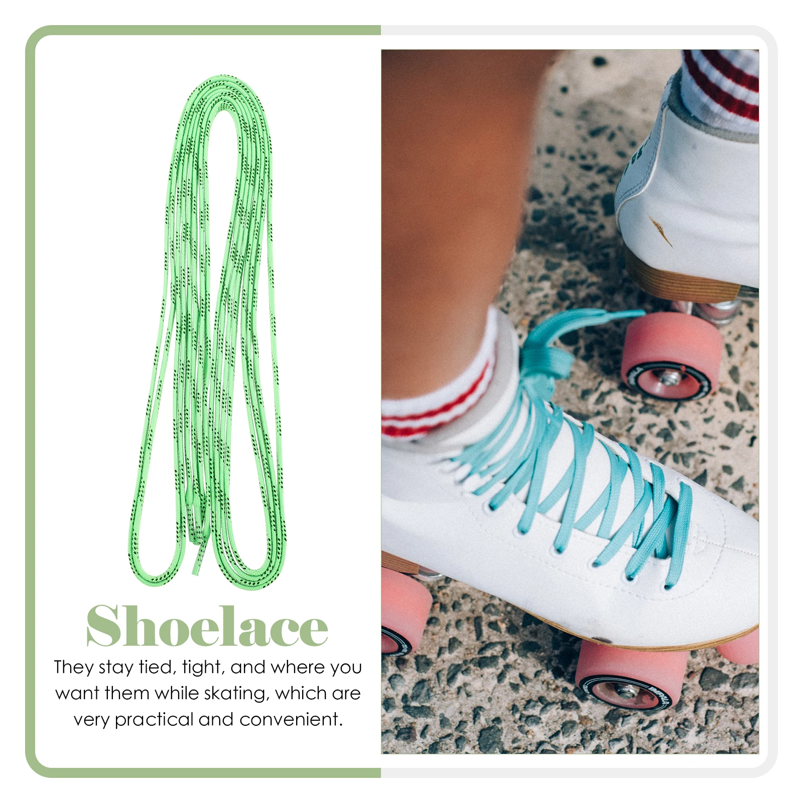

Hockey Shoelaces White Elastic Synthetic Shoes Ties Waxed Ice Skate Skates Accessories